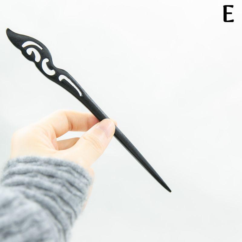 かんざし 簪 一本挿し レディース ヘアアクセサリー 木製 髪飾り 髪留め ヘアピン 和装 洋装 着物 浴衣 ブラック おしゃれ - 画像 (5)