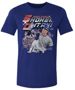 MLB 大谷翔平 ドジャース Tシャツ 【New Model】 50/50達成記念 Club Vintage WHT T-Shirt 500Level ロイヤルブルー